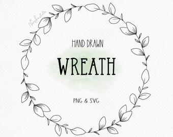Corona de laurel SVG / Marco circular svg / Marco de círculo botánico svg / Svg Archivos para cricut / Hojas svg / Cuadro de rama Clipart / Marco svg