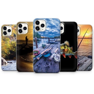 Angeln Mann Design Handyhülle für iPhone 15 Pro Max 7,8 Samsung A20 / 30 S8 S24 S9 S9 +, Perfektes Geschenk für HUAWEI P30 P50 Modelle B4