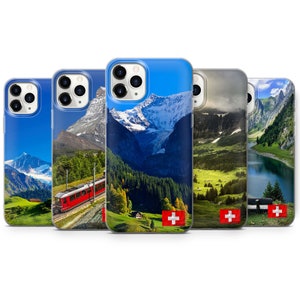 Custodia per telefono con bellissime montagne della Svizzera per iPhone 16 Pro Max 7,8 Samsung A30 S23 S24 S9 S9+, modelli HUAWEI P30 A67