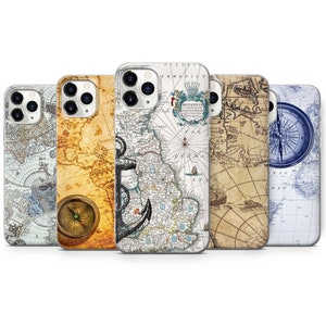 World Map Globe Handyhülle für iPhone 16 Pro Max 7,8 Samsung A20/30 S8 S24 S9 S9+, Perfektes Geschenk für HUAWEI P30 Modelle B16