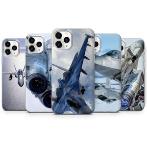Étui pour téléphone avion avion de chasse à réaction avion pour iPhone 16 Pro Max 7,8 Samsung A30 S23 S24 S9 S9+, parfait pour les modèles HUAWEI P30 A60