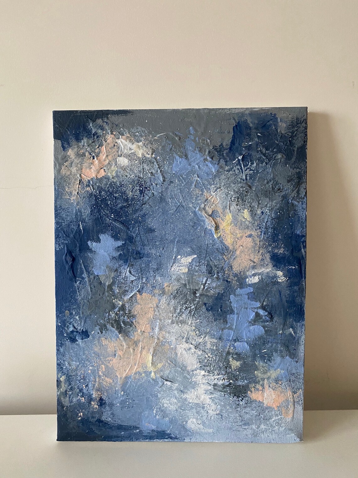 Abstract Painting Acrylic on Canvas Original Textured Gesso Etsy