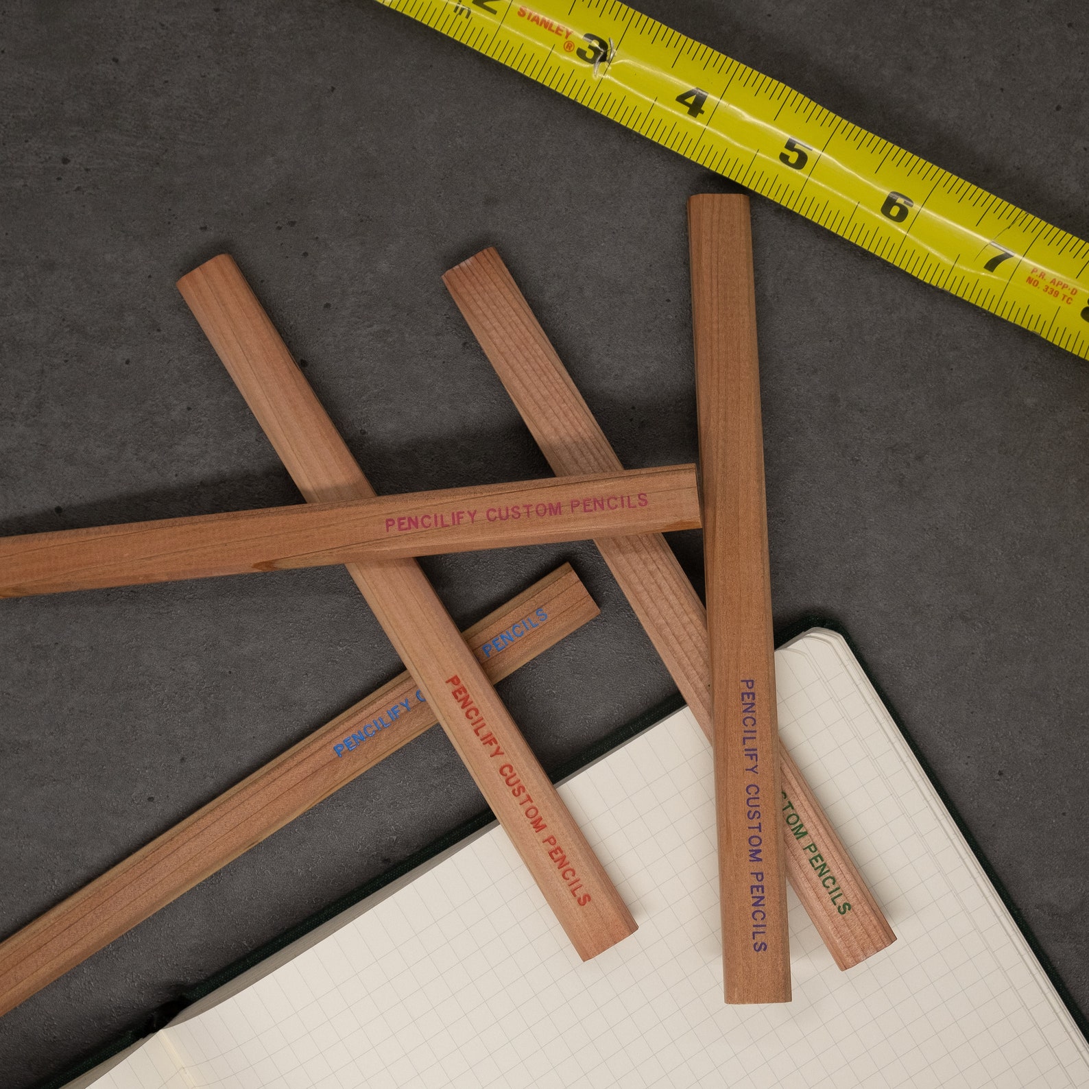 Custom Carpenter Pencils Matte Color Text Cedar Etsy