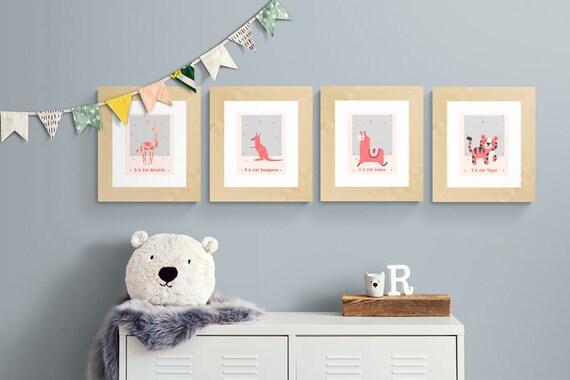 Animal Alphabet Poster Set 12 Images Art Print for | Etsy