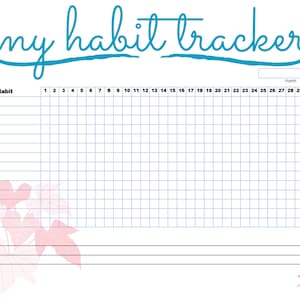 Habit Tracker / Imprimible / Descarga instantánea / Tamaño carta / 8.5x11 / Compatible con Bullet Journals y Planners