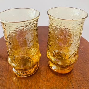 Amber Anchor Hocking Rainflower Vintage Tumblers, Anchor Hocking Glasses, Amber Vintage Glasses, Vintage tumblers, Drinkware, amber glasses