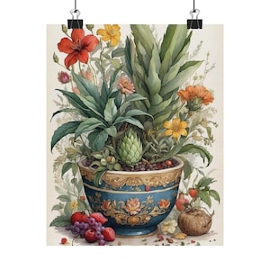 Botanical Poster Wall Art, Poster Wall Art, Vintage  Poster to Frame, Floral Wall Art, Nature Poster, Large Poster for home , Wall Art