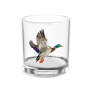 Duck Rocks Glass, Wildlife Drinkware, Duck Bar Glass, Wildlife Barware, Fathers Day Gift, Bar Accessories, Bar Essentials, Gift for Him