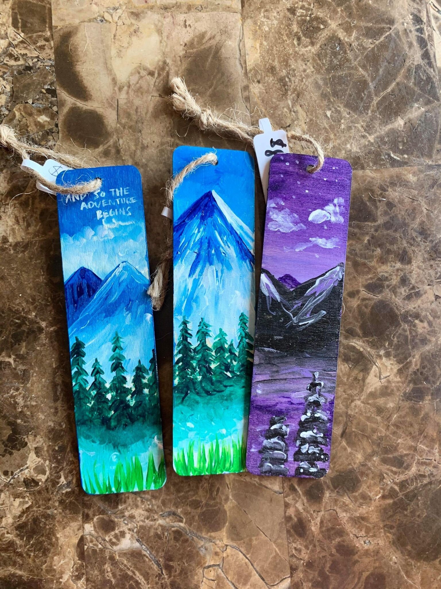 Hand painted bookmarks colorful bookmarks Etsy