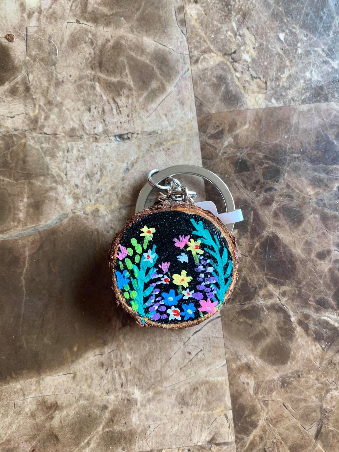 Hand painted keychains wooden keyring nature themed keychain Etsy