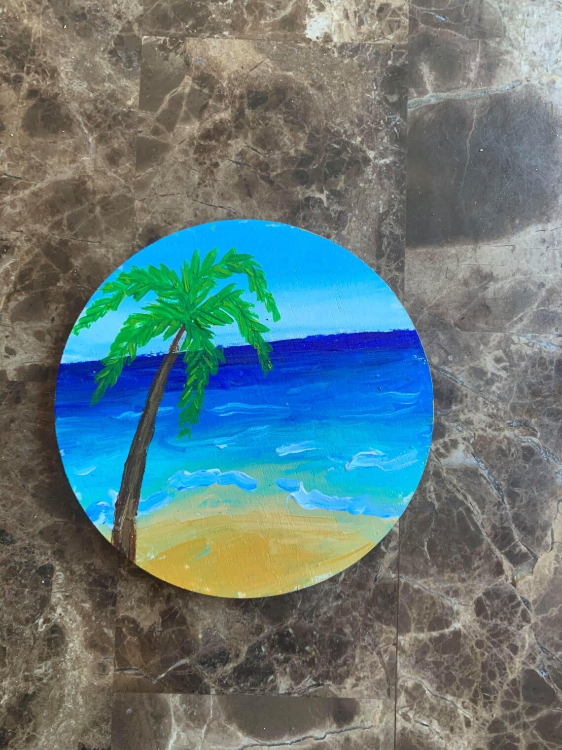 Hand painted beverage coasters beach themed wooden drink Etsy