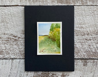Small Original Watercolor Landscape, Potter County, 4 1/2x6, Original Artwork, End of Summer Landscape, Landscape Painting, Explore now