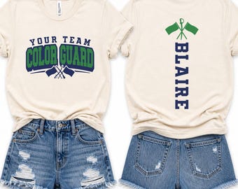 Personalized Color Guard Shirt | Custom Color Guard T-shirt | Long Sleeve Glitter Color Guard Tee | ColorGuard Marching Band Apparel