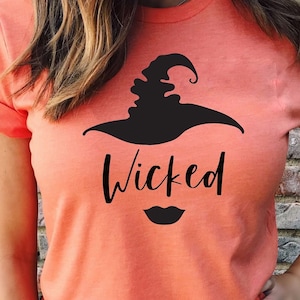 Wicked Shirt for Halloween, Witch Shirts for Women, Witch Hat With Lips ...