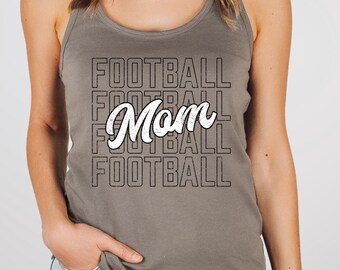 Custom Football Tank Top, Personalized Football Shirt, Football Mom Shirts, Game Day Racerback Tank Tops, Tournament Apparel