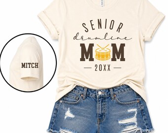 Custom Senior Drumline Mom Shirt, Personalized Drumline Shirt, Glitter Drummer Mama Hoodie, Drum Line Sweatshirt, Marching Band Tee