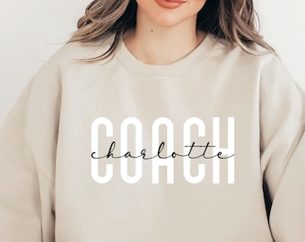Custom Coach Shirt, Personalized Coach Shirt, Customized Coach Gift Idea, Custom Name Coach Sweatshirt, Cute Coach Hoodie, Coaches Gifts