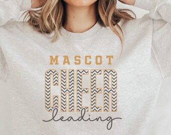 Custom Cheer Mom Shirt, Personalized Cheerleader Shirt, Game Day Cheer Hoodie, Mascot Cheer Sweatshirt, School Colors Cheerleading Shirt