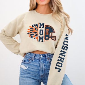 Custom Football and Cheer Mom Shirt, Personalized Cheer & Football Shirt, Game Day Football Hoodie, Cute Cheer Sweatshirt, Mom of Both Shirt