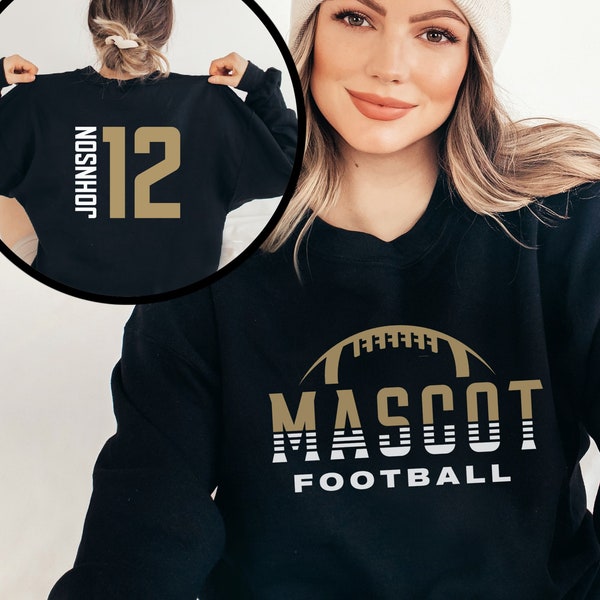Custom Football Mom Shirt, Personalized Football Shirt, Game Day Football Hoodie, Name and Number Football Sweatshirt, Football Dad Shirts