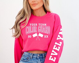 Custom Color Guard Shirt, Personalized ColorGuard Shirt, Glitter ColorGuard Hoodie, Winter Guard Sweatshirt, ColorGuard Marching Band Tee