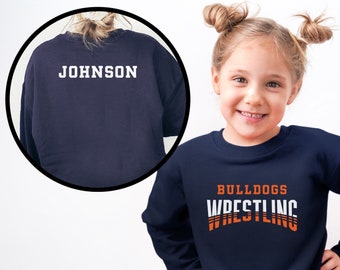 Custom Youth Wrestling Shirt, Personalized Wrestling Sweatshirt, Kids Wrestling Hoodie, Mascot + Name Wrestling Shirts, Youth Size Apparel