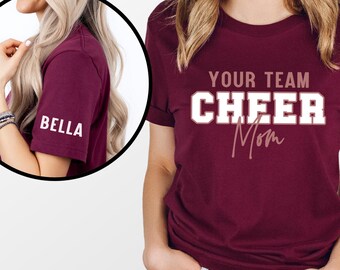 Custom Cheer Mom Shirt, Personalized Cheerleader Shirt, Game Day Cheer Hoodie, Mascot Cheer Sweatshirt, School Colors Cheerleading Shirt