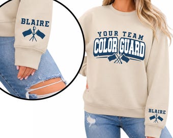 Custom Color Guard Shirt, Personalized Colorguard Mom Crewneck, Glitter Marching Band Hoodie, Guard Dad Hooded Sweatshirt, Fall Apparel