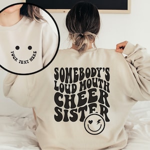 Funny Cheer Sister Shirt, Retro Cheerleading Sister Shirt, Game Day Cheer Hoodie, Retro Cheer Sweatshirt, Loud Mouth Cheer Sister Shirts