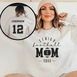 Custom Football Mom Shirt, Personalized Football Shirt, Game Day Football Hoodie, Name and Number Football Sweatshirt, Senior Football Shirt