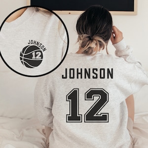Custom Basketball Mom Shirt, Personalized Basketball Shirt, Game Day Basketball Hoodie, Mascot Name and Number Basketball Sweatshirt