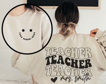 Custom Teacher Shirt, Retro Teacher Shirts, Teacher Appreciation Gift, New Teacher Sweatshirt, Teacher Life Shirts, Back to School Apparel