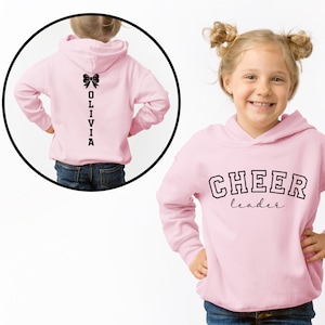 Custom Cheerleader Shirt, Personalized Youth Cheerleading Shirt, Matching Mom Daughter Cheer Hoodie, Glitter Cheer Sweatshirt, Adult + Youth
