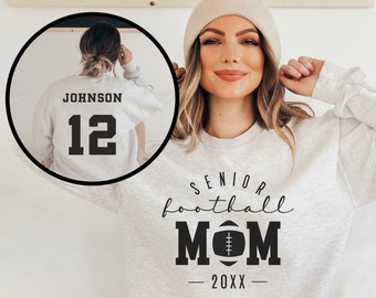 Custom Football Mom Shirt, Personalized Football Shirt, Game Day Football Hoodie, Name and Number Football Sweatshirt, Senior Football Shirt