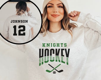 Custom Hockey Sweatshirt, Personalized Hockey Mom Shirt, Game Day Hockey Hoodie, Name and Number Hockey Sweatshirts, Custom Hockey Shirts