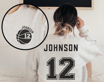 Custom Basketball Mom Shirt, Personalized Basketball Shirt, Game Day Basketball Hoodie, Mascot Name and Number Basketball Sweatshirt