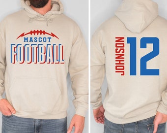 Custom Football Mom Shirt, Personalized Football Shirt, Game Day Football Hoodie, Jersey Number Football Sweatshirt, Football Dad Shirts