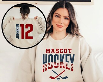 Custom Hockey Sweatshirt, Personalized Hockey Mom Shirt, Game Day Hockey Hoodie, Name and Number Hockey Sweatshirts, Custom Hockey Shirts