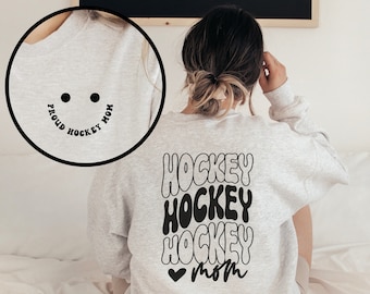 Sudadera de hockey retro, linda camisa de mamá de hockey, sudadera con capucha de hockey del día del juego, sudaderas de vida de mamá de hockey, camisetas de hockey personalizadas