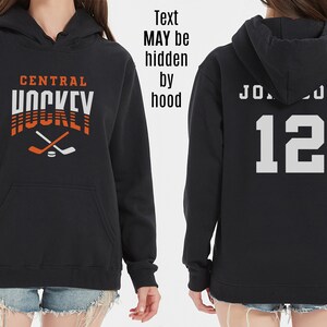 Custom Hockey Sweatshirt, Personalized Hockey Mom Shirt, Game Day Hockey Hoodie, Name and Number Hockey Sweatshirts, Custom Hockey Shirts image 2