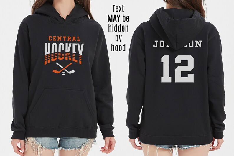Custom Hockey Sweatshirt, Personalized Hockey Mom Shirt, Game Day Hockey Hoodie, Name and Number Hockey Sweatshirts, Custom Hockey Shirts image 2