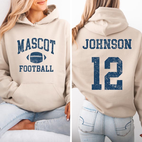 Custom Football Mom Shirt, Personalized Football Shirt, Game Day Football Shirts, Jersey Number Football Sweatshirt, Football Unisex Hoodie