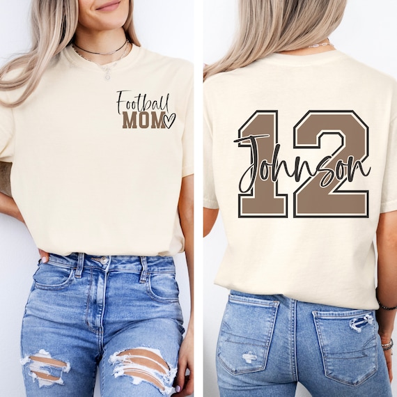 Comfort Colors Football Shirt, Personalized Football Mom Shirt, Glitter Football Game Day Shirt, Spirit Wear Football Oversized Sweatshirt
