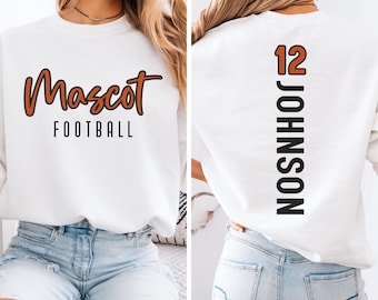 Custom Football Mom Shirt, Personalized Football Shirt, Game Day Football Shirts, Glitter Football Sweatshirt, Unisex Football Hoodie
