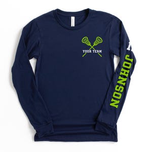 Custom Lacrosse Shirt, Lacrosse Mom Shirt, Lacrosse Hoodie, Lacrosse Dad Sweatshirt, Personalized Lacrosse Shirts, LAX Player Hoodie image 4