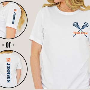 Custom Lacrosse Shirt, Lacrosse Mom Shirt, Lacrosse Hoodie, Lacrosse Dad Sweatshirt, Personalized Lacrosse Shirts, LAX Player Hoodie image 3