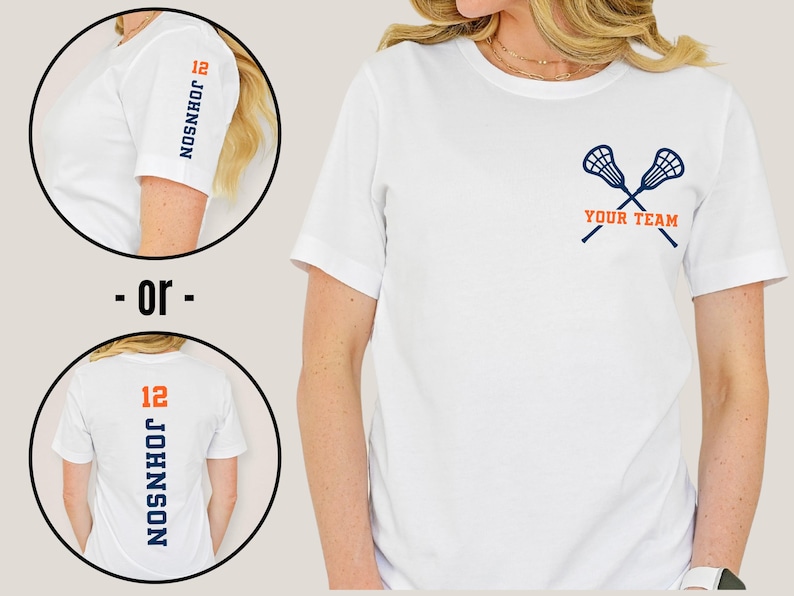 Custom Lacrosse Shirt, Lacrosse Mom Shirt, Lacrosse Hoodie, Lacrosse Dad Sweatshirt, Personalized Lacrosse Shirts, LAX Player Hoodie image 3