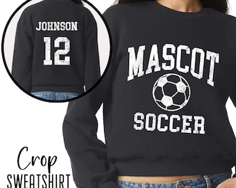 Custom Soccer Crop Top, Personalized Soccer Cropped Sweatshirt, Cozy Soccer Croptop Sweatshirt, Glitter Soccer Mom Shirts, Spirit Wear