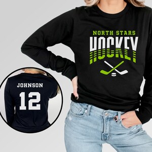 Custom Hockey Sweatshirt, Personalized Hockey Mom Shirt, Game Day Hockey Hoodie, Name and Number Hockey Sweatshirts, Custom Hockey Shirts image 4