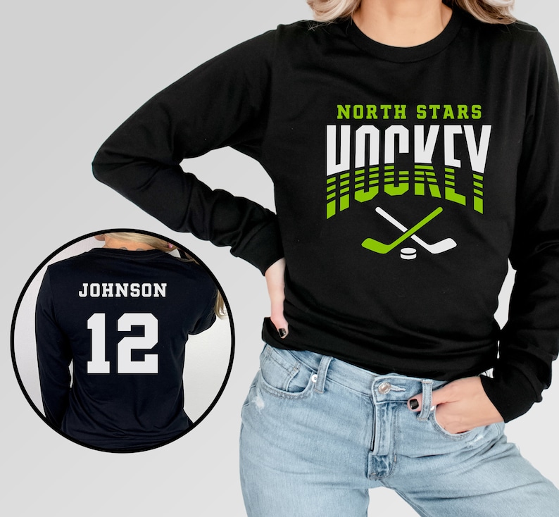 Custom Hockey Sweatshirt, Personalized Hockey Mom Shirt, Game Day Hockey Hoodie, Name and Number Hockey Sweatshirts, Custom Hockey Shirts image 4